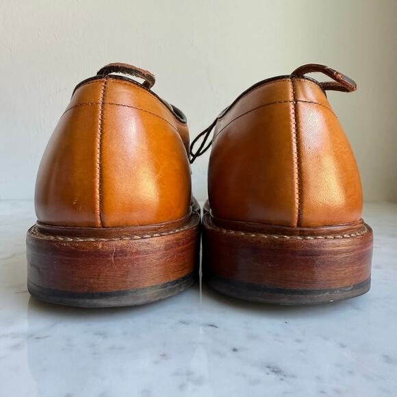 Allen Edmonds Hillcrest Derby Shoes Tan Leather 11.5C Made in USA - Picture 5 of 15